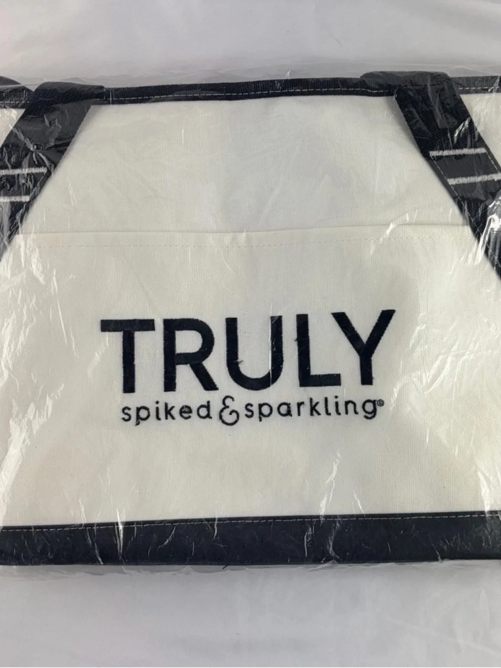 TRULY Black and White Branded Canvas Tote